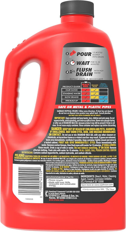 Drano Max Gel Clog Remover, 80 oz