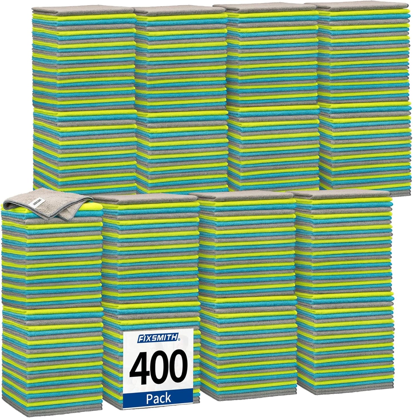 FIXSMITH Microfiber Cleaning Cloth - Pack of 8, Size: 12 x 16 in, Multi-Functional Cleaning Towels, Highly Absorbent Cleaning Rags, Lint-Free, Streak-Free Cleaning Cloths for Car Kitchen Home