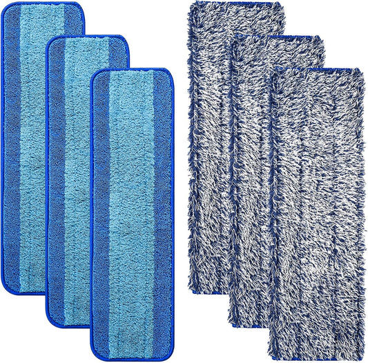8 Pack Mop Pads for Bona Family of Mops, 4 Pet Microfiber Sweeping Pad + 4 Microfiber Deep Clean Pad, Reusable Mop Refill Replacement Head for Multi-Surface Floors