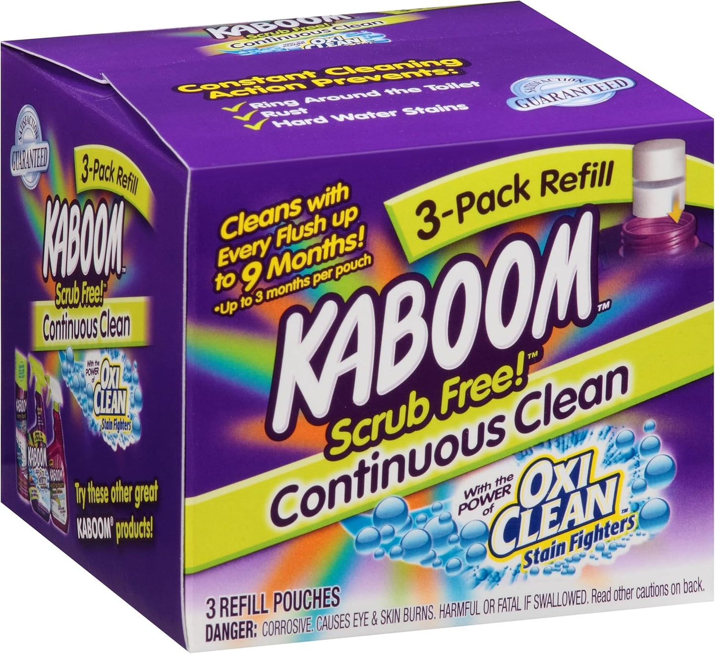 Kaboom Scrub Free! Toilet Bowl Cleaner System with 2 Refills