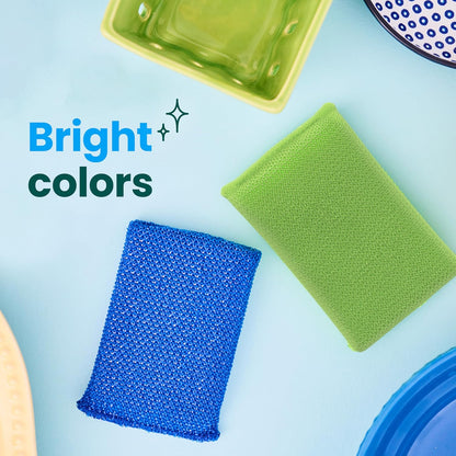 Scotch-Brite Dobie Non-Scratch All-Purpose Scrub Pads, 12 Total Pads (6 Packs of 2), Reusable Scouring Sponges for Kitchen & Bathroom, Safe on Non-Stick Cookware, Yellow