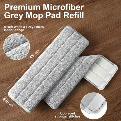 Microfiber Mop Pads, Reusable Mop Pads for Wood Floor, Compatible with JOYMOOP Mop and Bucket Set, Wet Pads Refill - 4 Pack