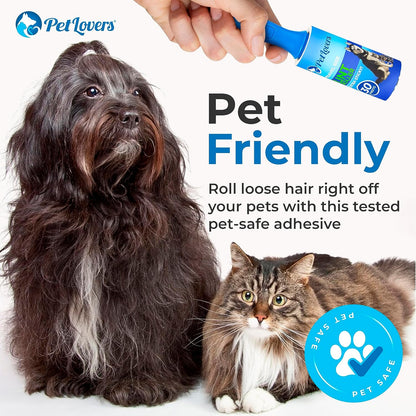 PetLovers Extra Sticky Lint Roller Mega Value Set 600 Sheets for Pet Hair Removal, Dog and Cat Lint Remover 6 Pack