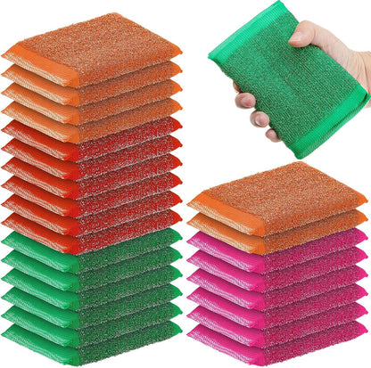 Thyle 36 Pack Steel Scrub Sponges for Dishes Non Scratch Scouring Multi Use Metal Scrubber Heavy Duty Dish Wash Kitchen Sponge for Pot Dish Washing Hard Surface Cleaning (Gray)