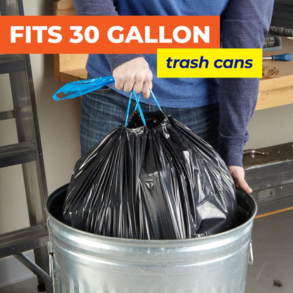 Hefty Essentials Drawstring 13 Gallon Kitchen Trash Bags, 45 Count, Tall Unscented Trash Bags for Kitchens, Home Offices, or Laundry Rooms, Easy to Tie, Lift, and Carry, White