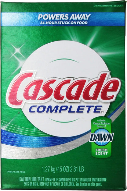 Cascade Complete Powder Dishwasher Detergent, Fresh Scent, 75 oz, White
