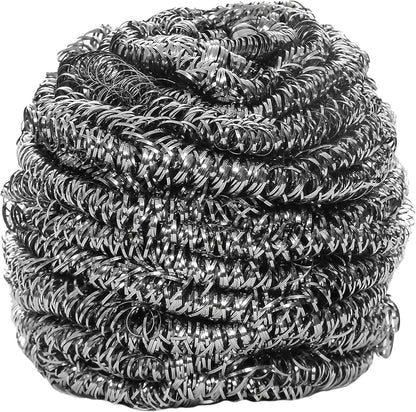 12 Count | KingSeal Stainless Steel Scrubbers, Scrub Pads, Heavy Duty, 50 gram Weight, Individually Wrapped - 1 Pack of 12