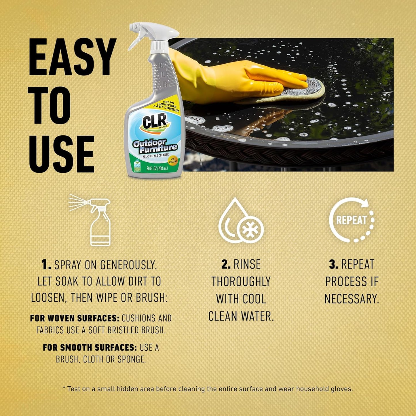 CLR Outdoor Furniture Cleaner, Multi-Surface, 26 Ounce Spray Bottle (Packaging May Vary)