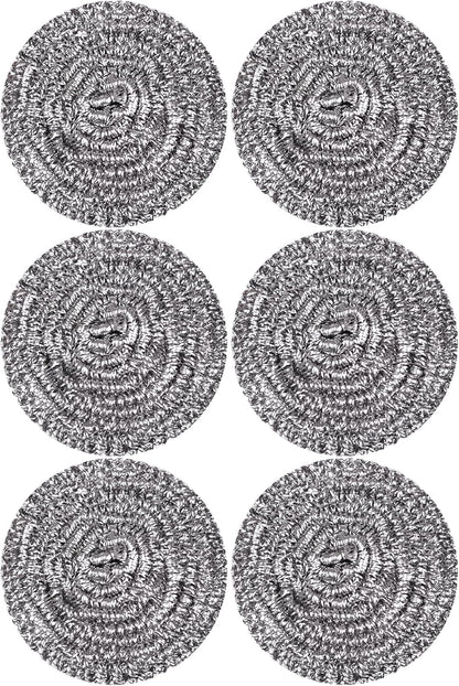 12Pcs Steel Wool Scrubber Pads for Cleaning Dishes, Pans, Pots, Ovens, Grills, Sinks - Stainless Steel Scrubbers for Kitchen, 12 Pack