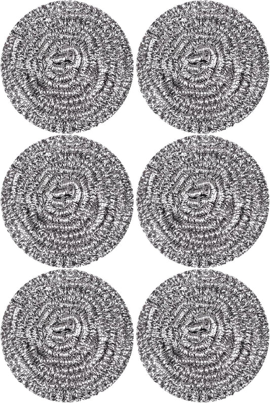 12Pcs Steel Wool Scrubber Pads for Cleaning Dishes, Pans, Pots, Ovens, Grills, Sinks - Stainless Steel Scrubbers for Kitchen, 12 Pack