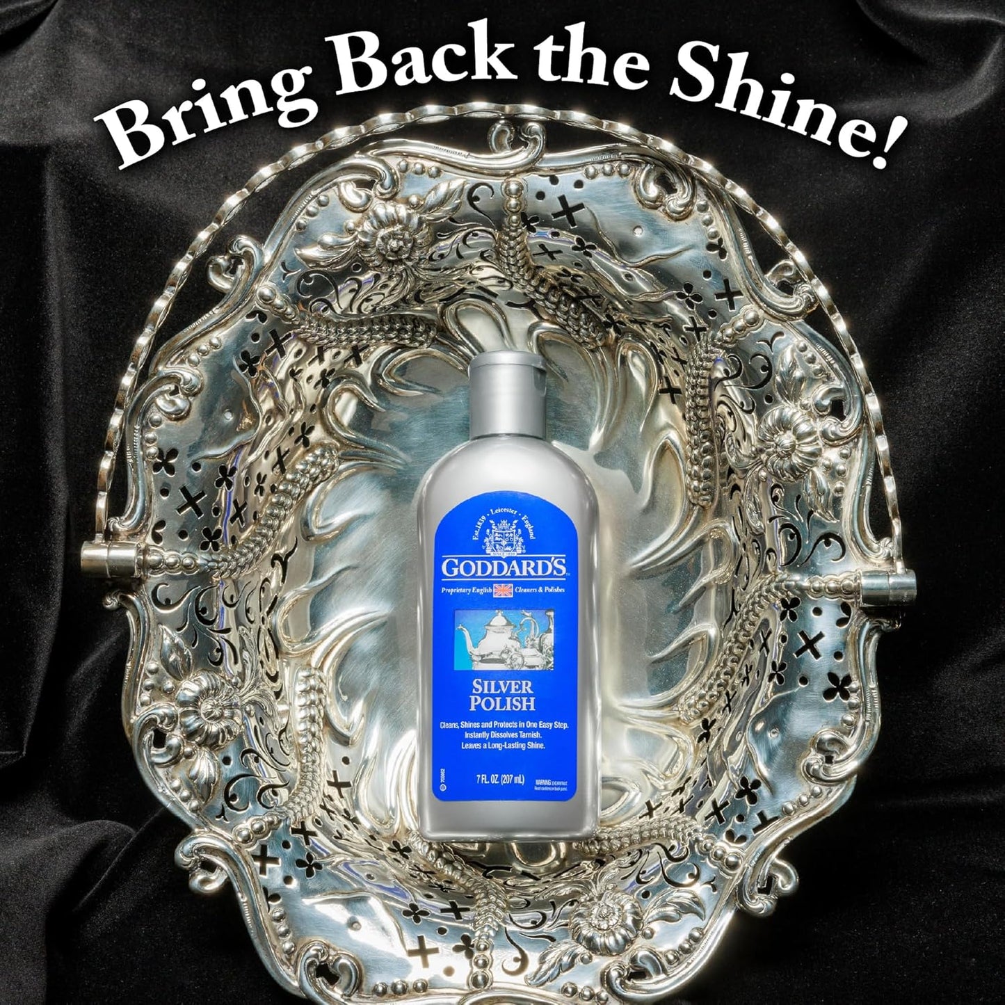 Goddard’s Silver Polish Foam – Silver Jewelry Cleaner for Antiques, Accessories, Ornaments & More – Silver Cleaner for Silverware Protection – Tarnish Remover for Jewelry w/Sponge Applicator (6 oz)