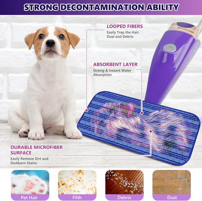 Reusable Mop Pads Compatible with Swiffer Wet Jet, Wet Jet Pads Refills for Swiffer Mop, 4 Pack Microfiber Replacement Pads for Hardwood Floor Cleaning, Dry Wet Mopping Cloths for 12" Wet Jet Refill