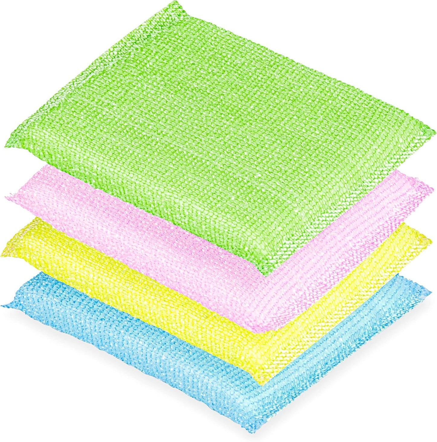 DecorRack 8 Multipurpose Scouring Pads, Non-Scratch Cleaning Sponge for Kitchen, Bathroom, Pots, Pans, and Dishes (8 Pack)
