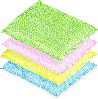 DecorRack 8 Multipurpose Scouring Pads, Non-Scratch Cleaning Sponge for Kitchen, Bathroom, Pots, Pans, and Dishes (8 Pack)