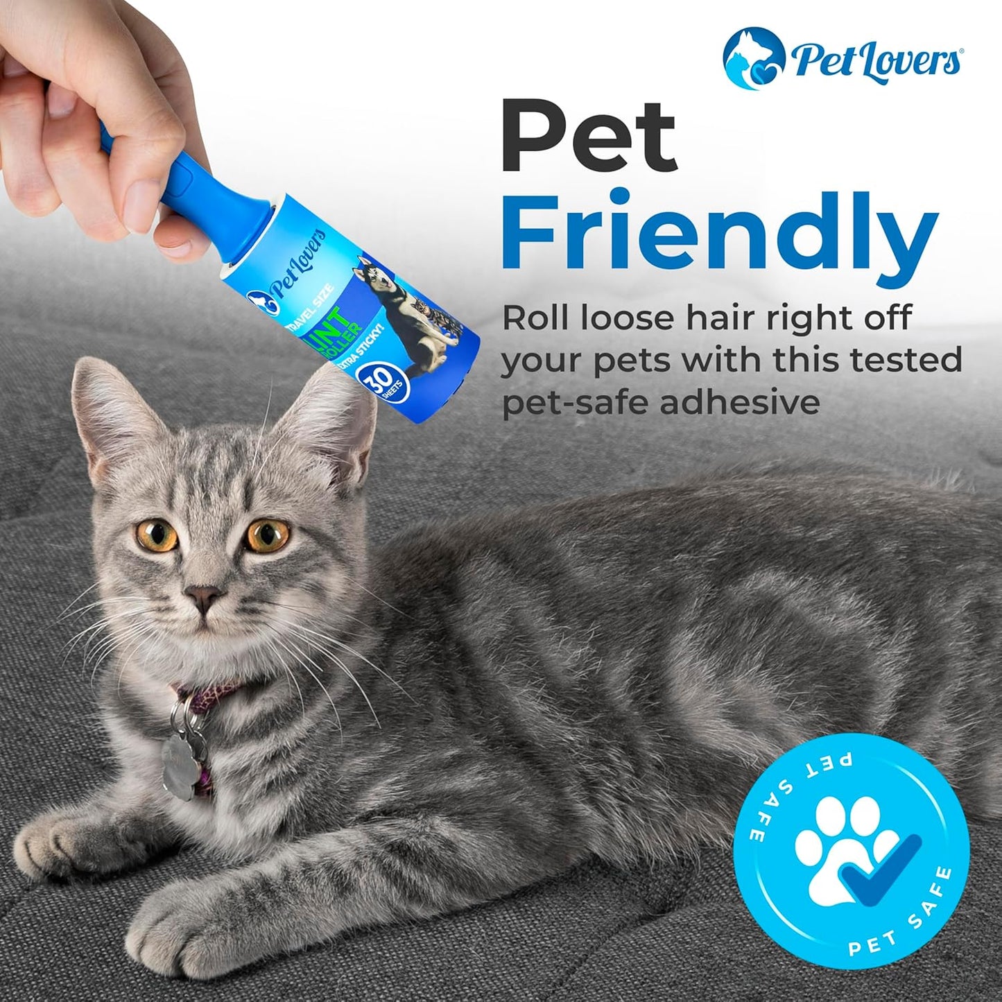 PetLovers Extra Sticky Lint Roller Mega Value Set 600 Sheets for Pet Hair Removal, Dog and Cat Lint Remover 6 Pack
