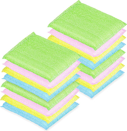 DecorRack 8 Multipurpose Scouring Pads, Non-Scratch Cleaning Sponge for Kitchen, Bathroom, Pots, Pans, and Dishes (8 Pack)