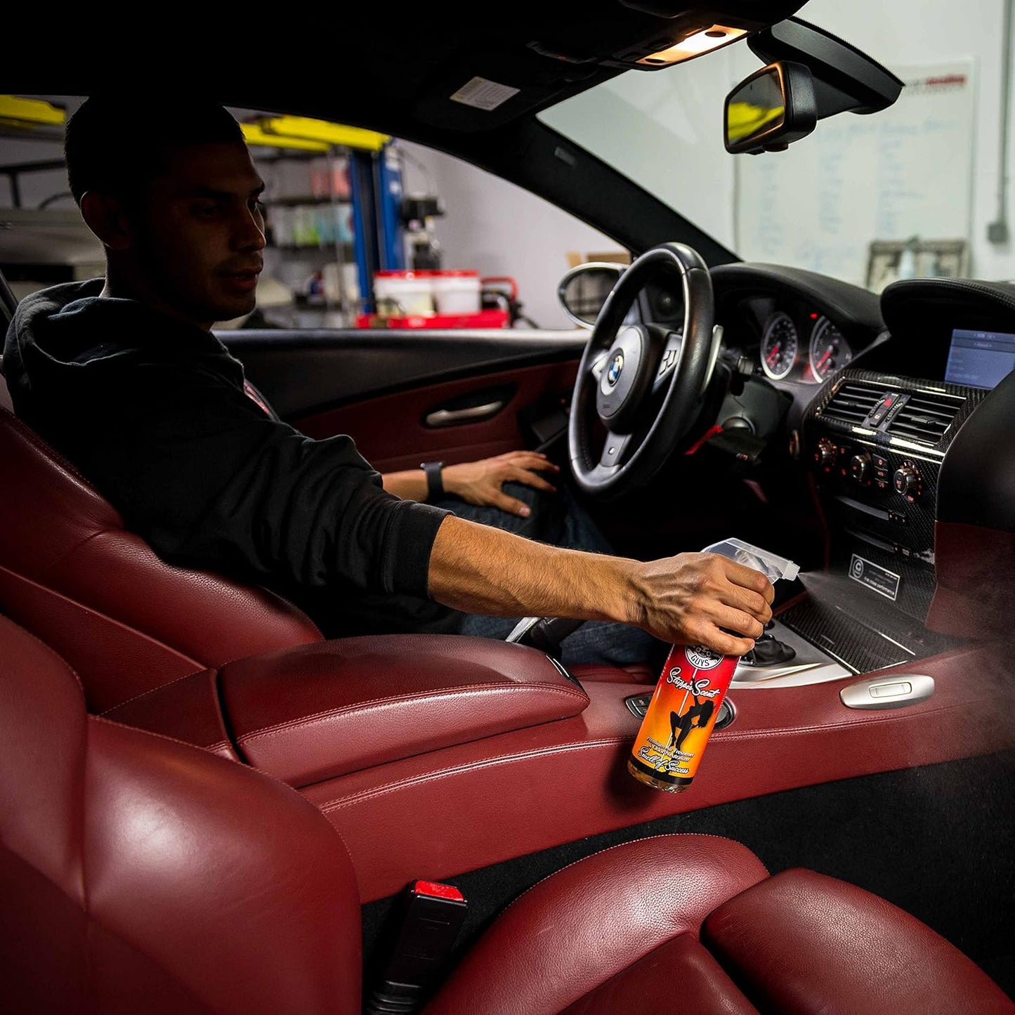Chemical Guys Black Frost Air Premium Car Air Freshener Spray & Odor Eliminator - Crisp Masculine Scent Spray for Trucks, SUVs, RVs, and Motorcycles - Use in Home, Office, or Garage, 16 oz Bottle
