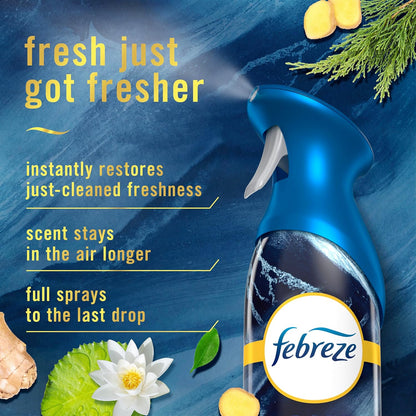 Febreze Air Mist, Air Freshener Spray, Odor Fighting Room Spray, Deodorizer for Home Bathroom Kitchen Office Apartment Dorm Room Classroom, Downy Calm Lavender & Vanilla Bean Scent, 8.1oz (Pack of 3)