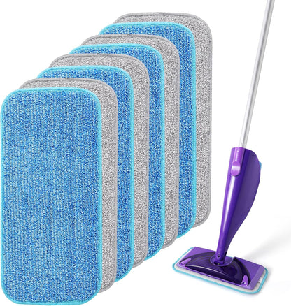 Microfiber Mop Pads Compatible with WetJet, Reusable Wet and Dry Replacement Pads Swiffer Wet Pads for All Floor Types Cleaning (8 Pack)