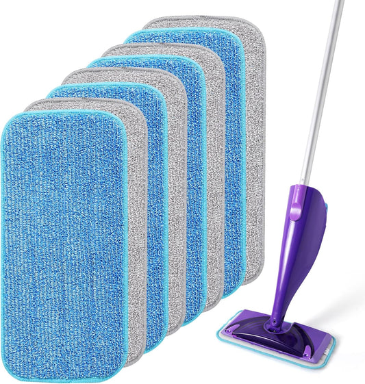 Microfiber Mop Pads Compatible with WetJet, Reusable Wet and Dry Replacement Pads Swiffer Wet Pads for All Floor Types Cleaning (8 Pack)