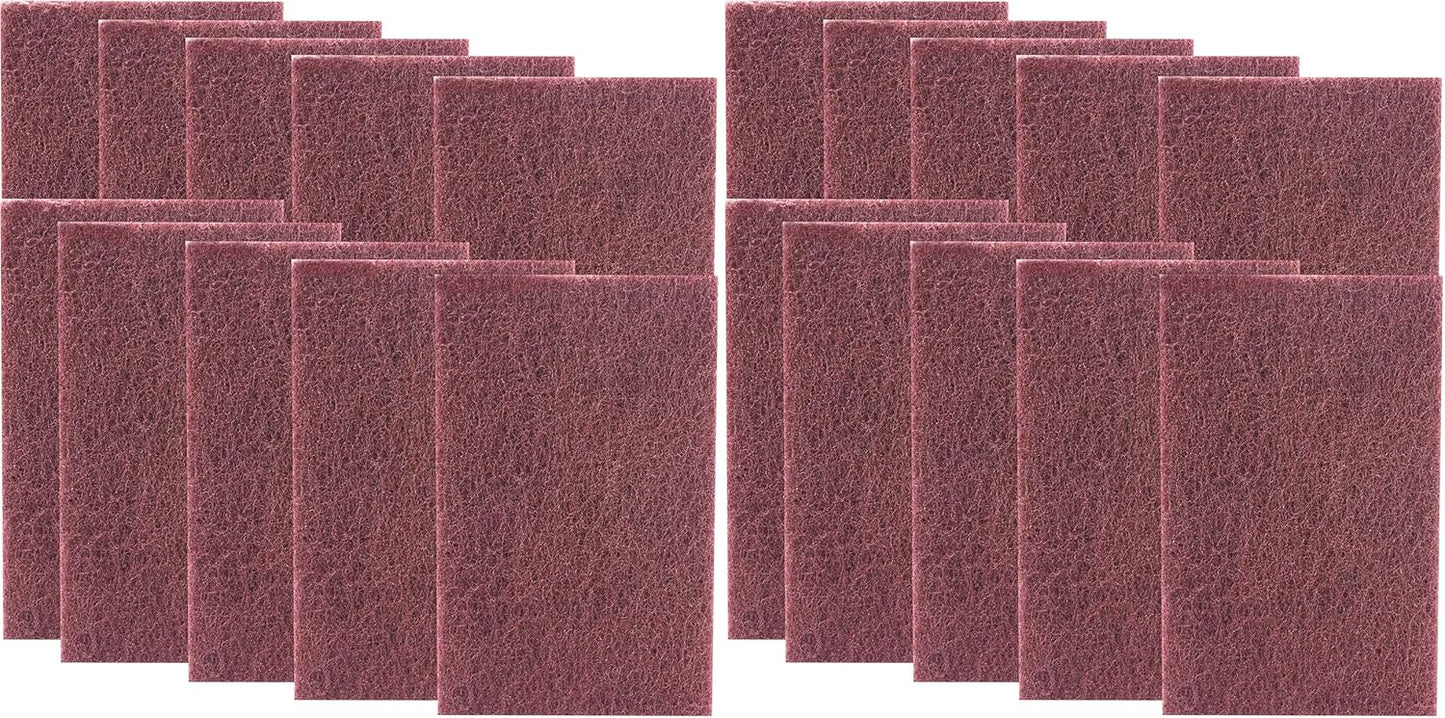 Heavy Duty XL Red Scouring Pads. 6x9 in 5 Pack of Scrubber Tools for Cleaning Stainless Steel Pots, Pans, Grills and Griddles. Extra Large Pad for Outdoor Use on Railings and Tiles.