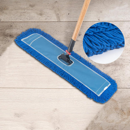 Matthew Cleaning 24'' Industrial Strength Cotton Dust Mop Refill Washable Replacement Heads for Residential & Commercial Use Fit Standard Dust Mop Frames, Hardwood, Laminate, Concrete Floors 3 Pack