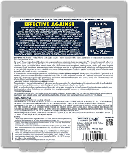 PERFORMACIDE No-Rinse Disinfectant / Deodorizer for Pet Surfaces | Kills Parvovirus, Ringworm, Feline Calicivirus, Avian Influenza (Bird Flu) Eco Friendly, Naturally Dissipates, Refillable, 32 OZ Kit