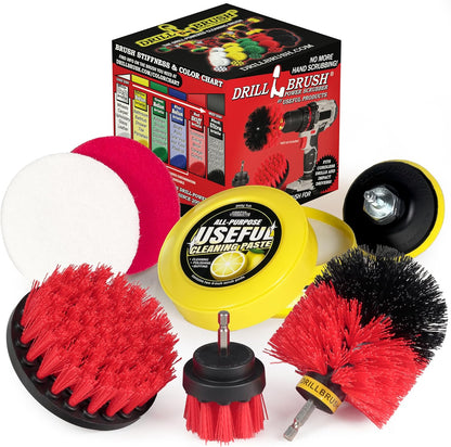 Electric Spin Scrubber Kitchen Cleaning Set with Multi-Purpose Cleaner Paste - Lemon Lime Scented, Stainless Steel Appliance, Oven, Stove Top, Microwave, Sink, Counter Top, Grout, Baseboard Cleaner