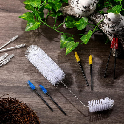 Hummingbird Feeder Cleaning Brush 19 Pieces 3 Size Mini Nylon Double Headed 2 in 1 Hummingbird Brush Hard to Reach Places Tiny Cleaning Kit(Black)