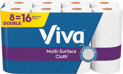 Viva Multi-Surface Cloth Paper Towels, Choose-A-Sheet Size, 12 Triple Rolls, 165 Sheets per Roll (Packaging May Vary)