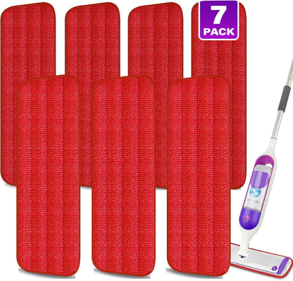 7 Count Reusable Microfiber Mop Pads for Swiffer PowerMop - MEXERRIS Microfiber Wet Pads Refills PowerMop Pads Machine Washable Hard Wood Floor Mop Pads Replacement for 13''-15'' Spray Wet Mops