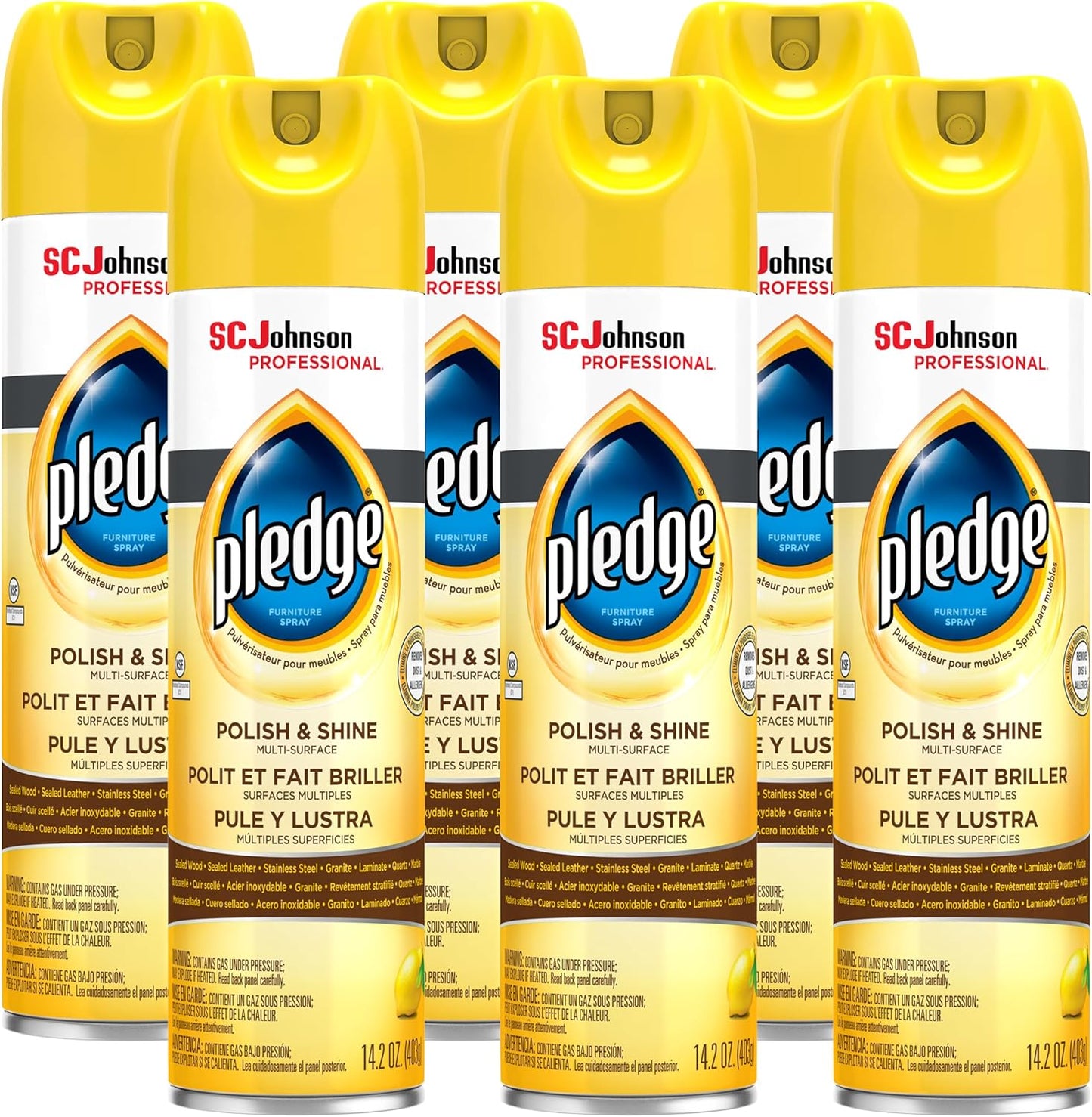 SC Johnson Professional, Pledge Revive It, Moisturizes and Revitalizes Surfaces, Aerosol, 14.2 Oz (Pack Of 6)