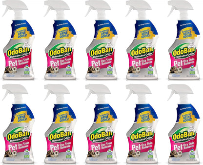 OdoBan Pet Solutions Oxy Stain Remover, Pet Stain Eliminator, Made in the USA, 6-Pack, 32 Ounce Spray Each