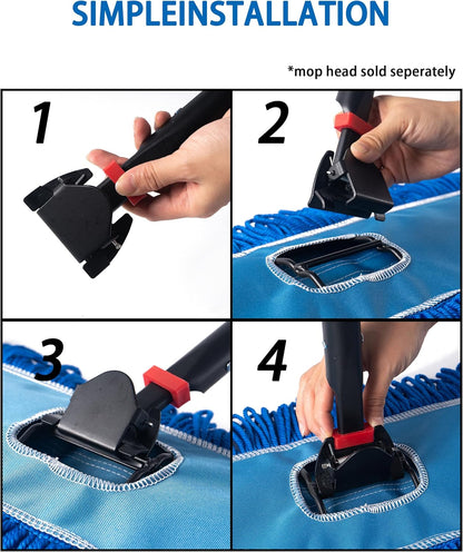 Matthew Cleaning 24'' Industrial Strength Cotton Dust Mop Refill Washable Replacement Heads for Residential & Commercial Use Fit Standard Dust Mop Frames, Hardwood, Laminate, Concrete Floors 3 Pack