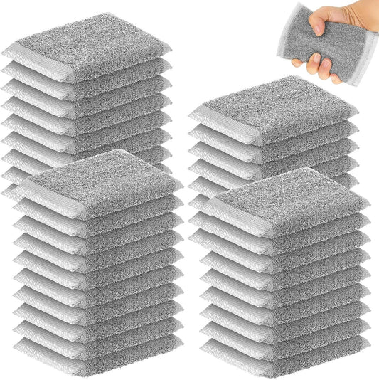 Thyle 36 Pack Steel Scrub Sponges for Dishes Non Scratch Scouring Multi Use Metal Scrubber Heavy Duty Dish Wash Kitchen Sponge for Pot Dish Washing Hard Surface Cleaning (Gray)