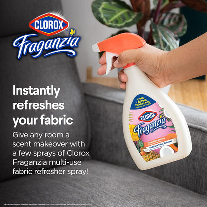 Clorox Fraganzia Refresher Spray, Lavender with Eucalyptus Scent - Multi-Use Fabric and Linen Freshener, Odor Eliminator for Home, Couches, and Soft Upholstery, 22 Fl Oz