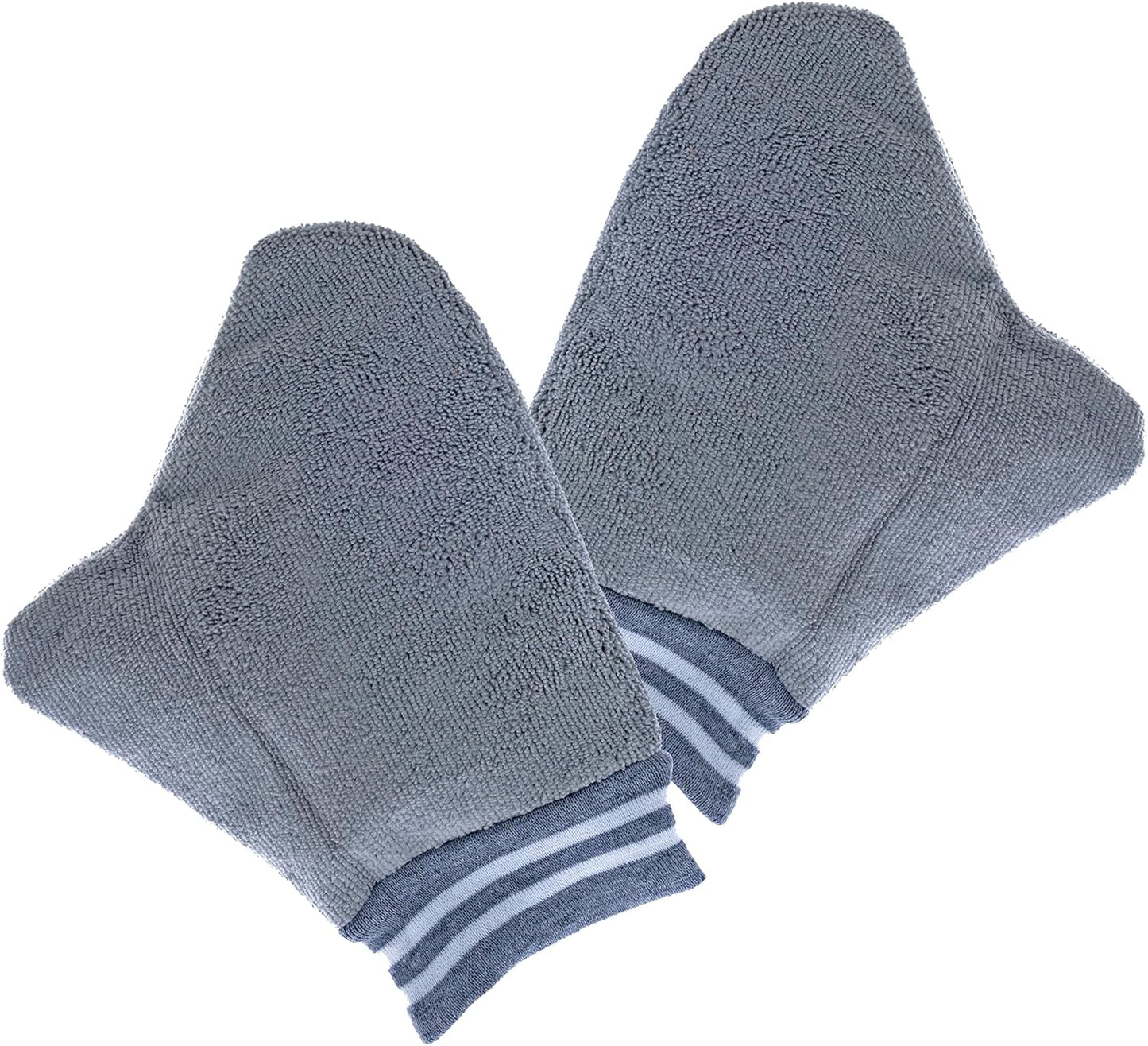 Superio Microfiber Dusting Gloves for Plants, Silver Polishing Gloves Reusable Scratch Free Miracle Mitt, Washable Cleaning Car Wash Mitt