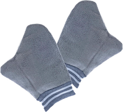 Superio Microfiber Dusting Gloves for Plants, Silver Polishing Gloves Reusable Scratch Free Miracle Mitt, Washable Cleaning Car Wash Mitt