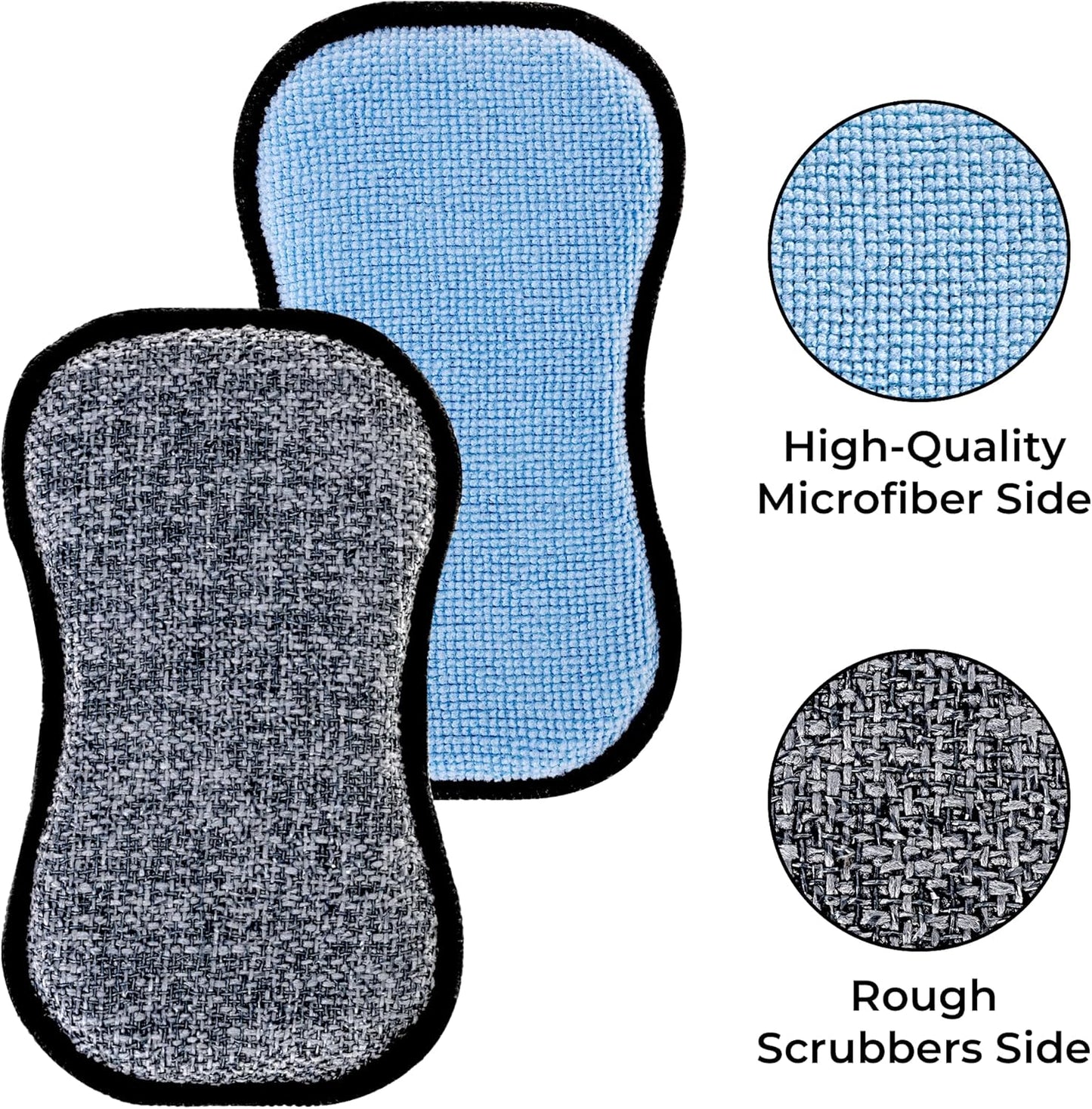 GRANNY SAYS Sponges Kitchen for Washing, Dish Washing Scrubbers, Scrubbing Pad for Cleaning, Scrub Sponge for Kitchen Non - Scratch, Scouring Pad for Pots and Pans, Washable & Microfiber Pad, 18 Pack
