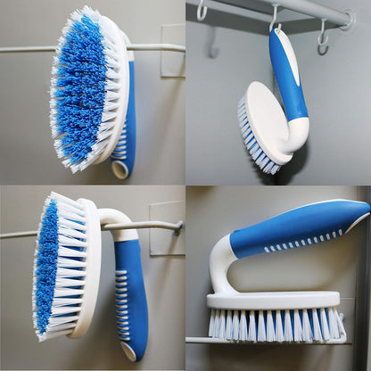 2 Pack Scrub Brushes, Cleaning Brush with Stiff Bristles, Handheld Scrubber for Bathroom, Shower, Tile, Carpet, Bathtub & Floor