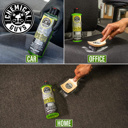 Chemical Guys Foaming Citrus Fabric Clean Drill Brush Kit - High Foaming Stain and Odor Remover, Upholstery, Floor Mat & Car Carpet Cleaner, Deep Cleans & Deodorizes, Citrus Scent - 16 fl oz