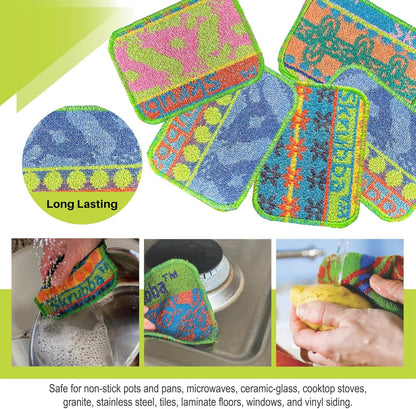 Wet-it! Skrubba 3-Pack Reusable Dish Scrubbers – Non-Scratch Scouring Pads for Kitchen & Household – Eco-Friendly, Dishwasher Safe Scrub Sponges for Dishes, Pots & Pans (Vogue)