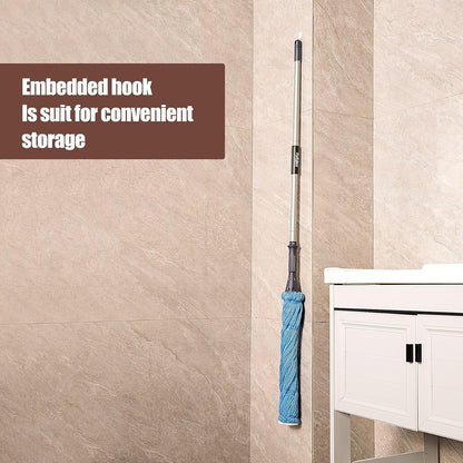 Eyliden Mop with 2 Reusable Microfiber Heads, Easy Wringing Twist Mop, 57.5 inch Long Handle, Wet Mops for Floor Cleaning, Commercial Household Clean Hardwood, Vinyl, Tile, and More (White)