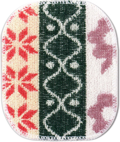 Amarelle GEN II Dish Washing Scrubbers (3-Pack), Made in Green Kitchen Scrubbers for Dishes, Non Scratch Pot & Pan Scrubber, Dual-Sided Heavy-Duty Scouring Pads, Reusable (Nordic Folk)
