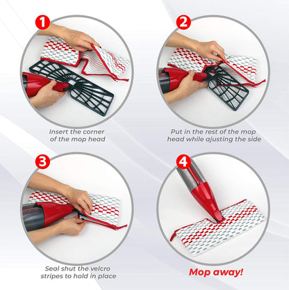 Microfiber Washable Spray Mop Refills Compatible with Promist Max, Reusable Pads Replacement Head (4)