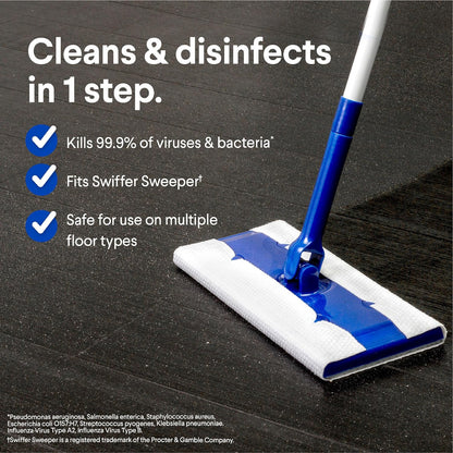 Clorox Scentiva Disinfecting Wet Mop Pad, Disposable Mop Heads, Coconut and Waterlily, 2 Packs, 24 Wet Refills Per Pack (Package May Vary)