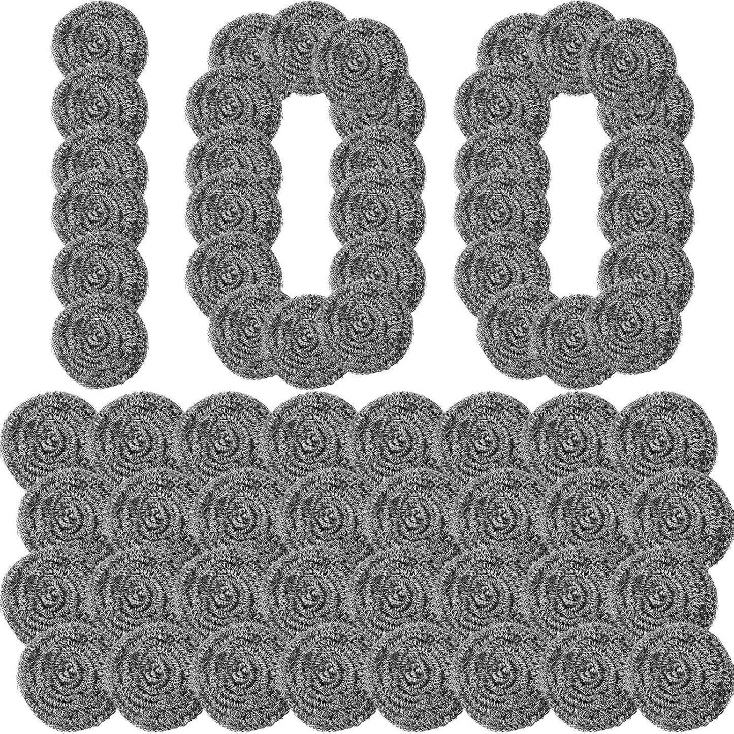 Roshtia 60 Pieces Stainless Steel Scouring Pad Bulk Metal Scrubber for Cleaning Dish 30 Gram Stainless Steel Sponge Round Metal Wool Scrubber for Cleaning Kitchen Bathroom Household