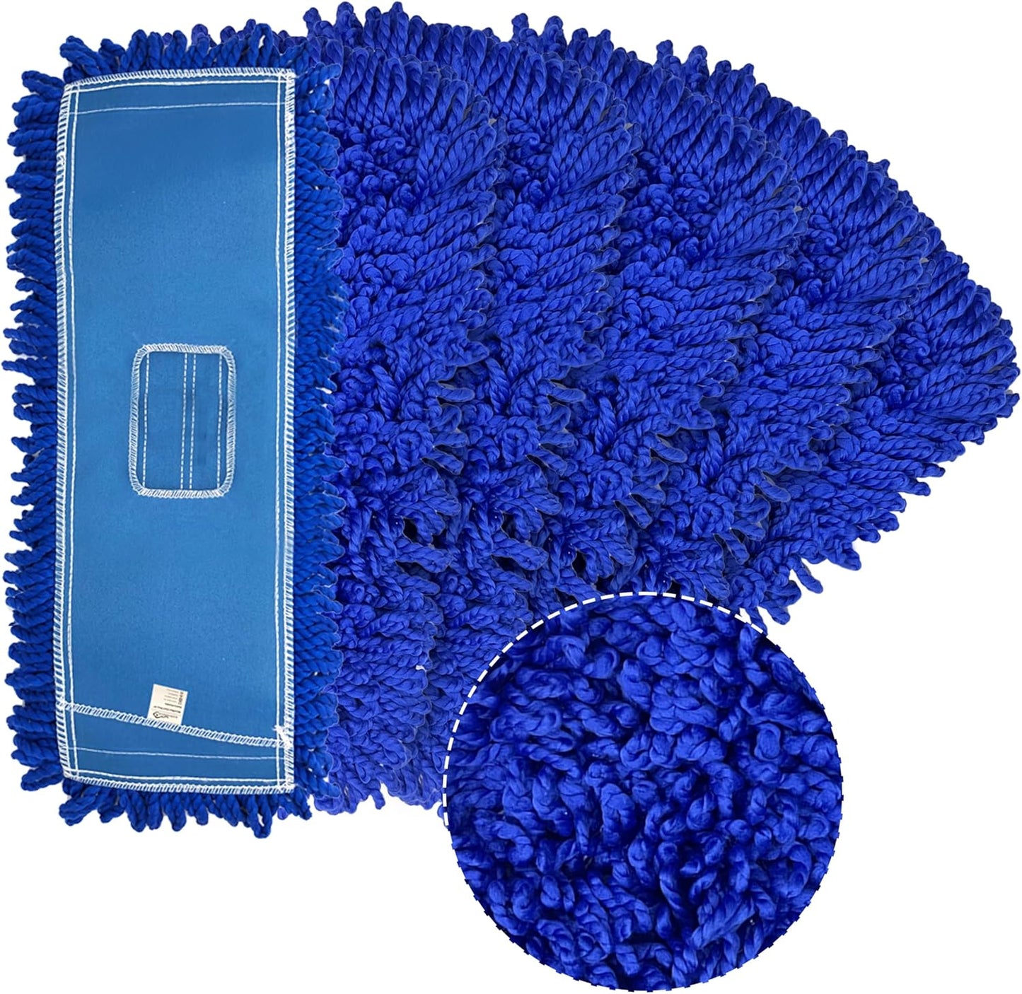 Kleen Handler 24 inch Microfiber Dust Mop | Medium Washable Commercial Mop Head Replacement, Pack of 3