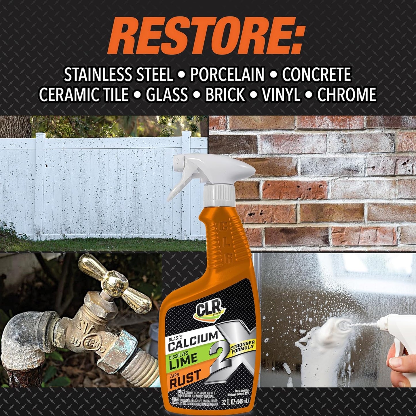 CLR Brands 2X Calcium Lime and Rust Remover - 32 oz Trigger