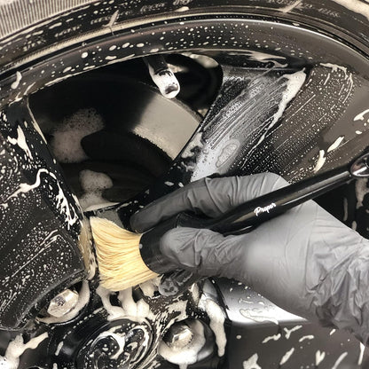 Premium Car Detailing Brush Set - Professional 3 Pack Kit Detail Brushes with Soft Boars Hair Bristles for Auto Interior & Exterior - for Cleaning Leather Seats, Air Vents, Wheels & Emblems